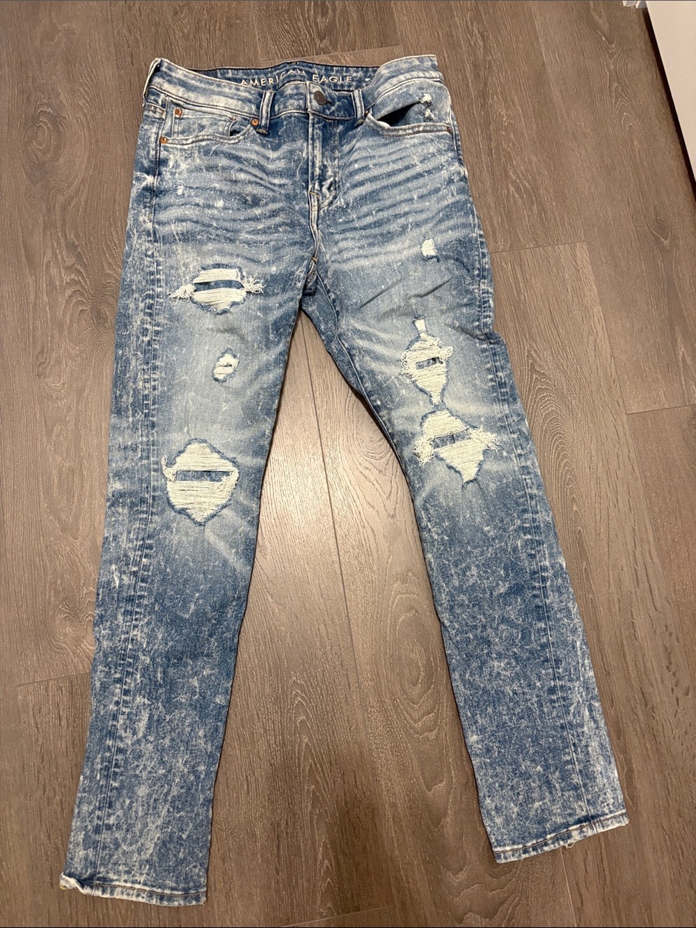 American Eagle Outfitters Slim Distressed Light Blue Jeans